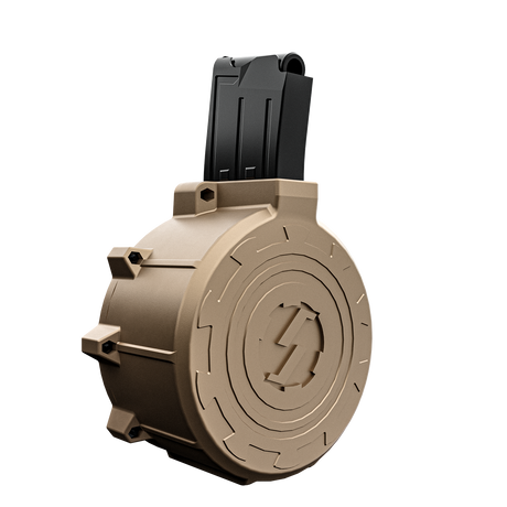 SIERRA DEFENSE DRUM MAGAZINE FOR PUMP ACTION SHOTGUNS - TO BE USED IN MKA1919 SHOTGUNS - TWO AVAILABLE COLORS : BLACK / TAN