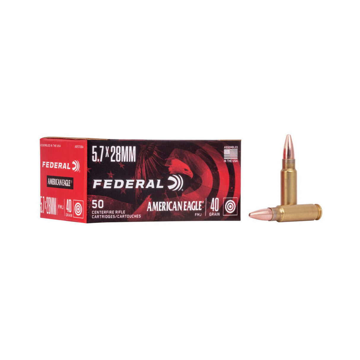 FED 5.7x28MM 40 GR FMJ, P90, BOX OF 50RDS