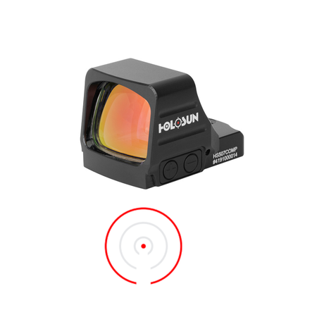 HOLOSUN HS507COMP MULTI-RETICLE, 7075 ALUMINUM, LARGE OPEN LENS, SHAKE AWAKE, PISTOL - TWO TYPES OF RETICLE COLORS: RED / GREEN