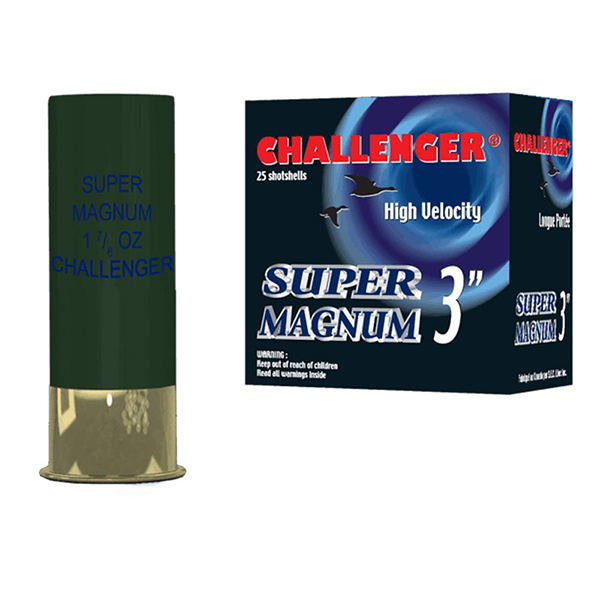 CHALLENGER 12GA, 3", SUPER MAGNUM, HV, LONG RANGE, #5, 1 7/8 OZ, LEAD (30025) BOX OF 25 SHELL