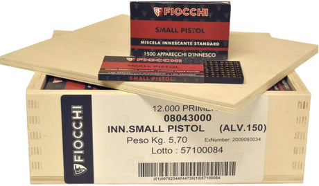 Fiocchi Small Pistol Amorcers (mélange d'amorces standard) - Boîte de 1500 UN.